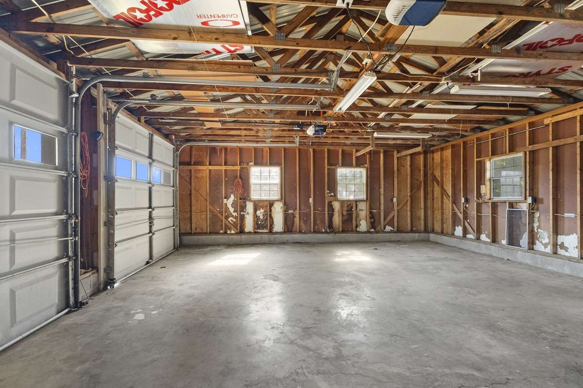 Interior of garage
