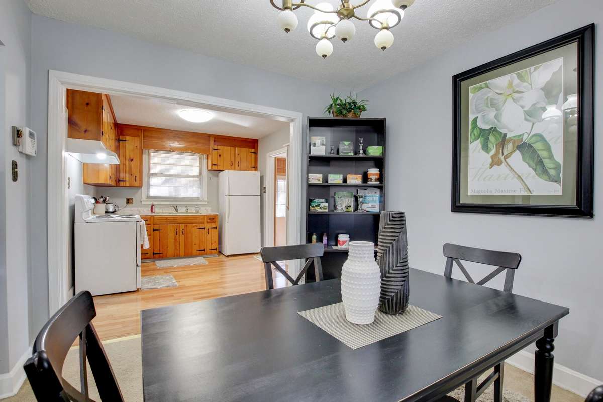 Dining room open to kitchen