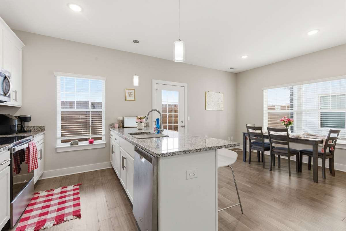 The open floor plan offers plenty of space for entertaining guests.