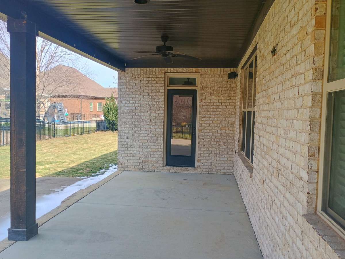 View of covered back porch