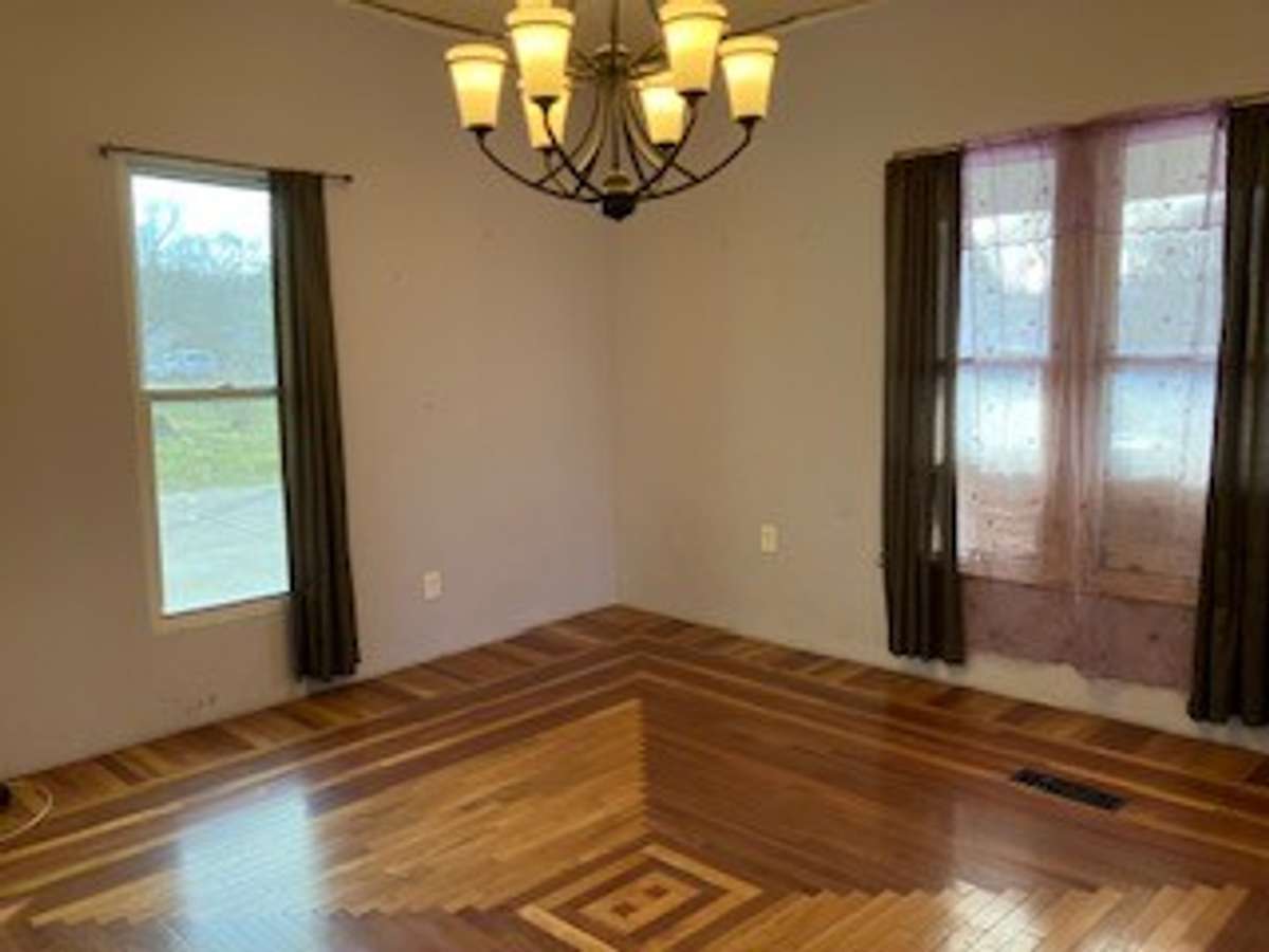 Bedroom with unique flooring