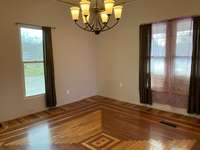 Bedroom with unique flooring