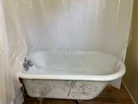 Antique tub with shower