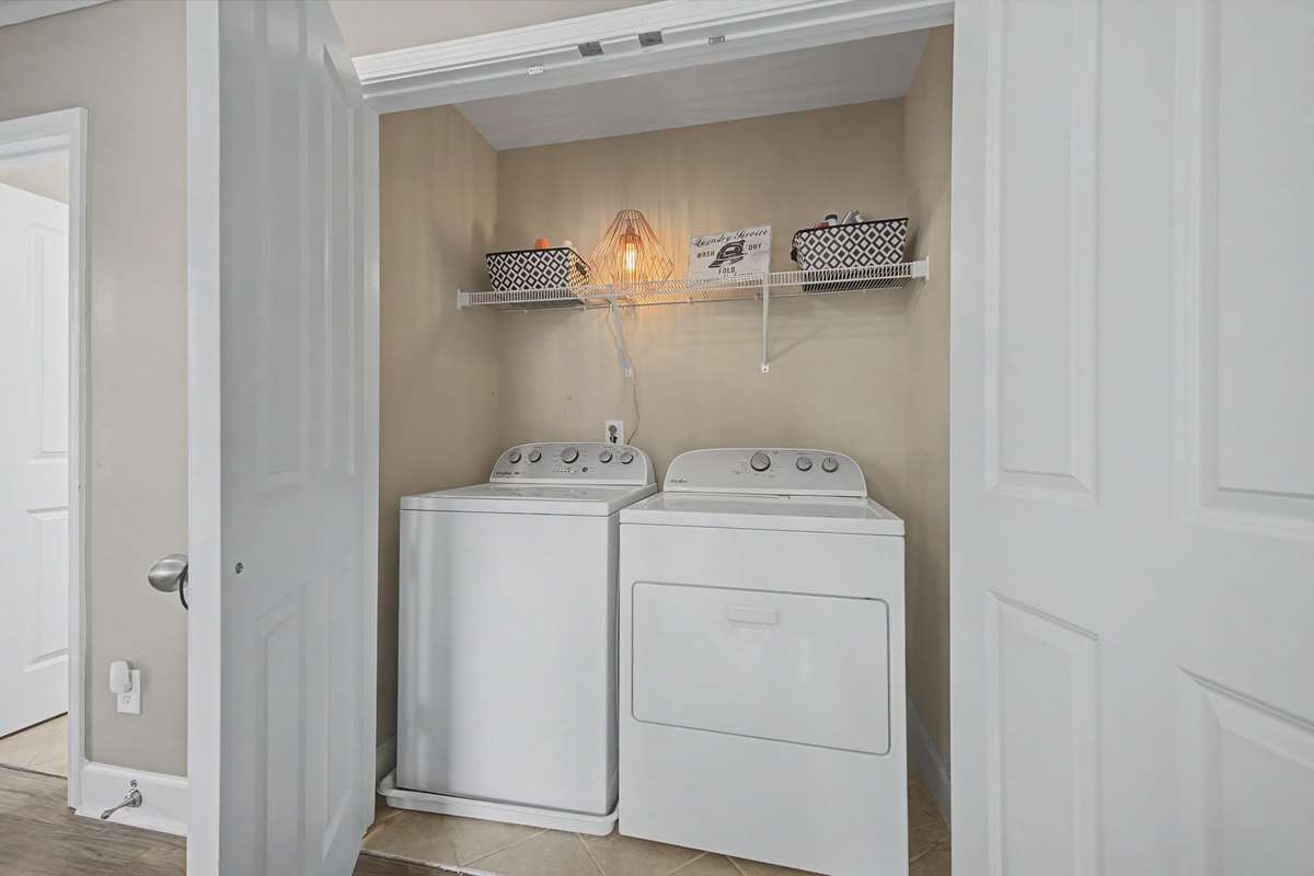 Laundry is conveniently located on the 3rd floor. Brand new whirlpool washer and dryer will convey