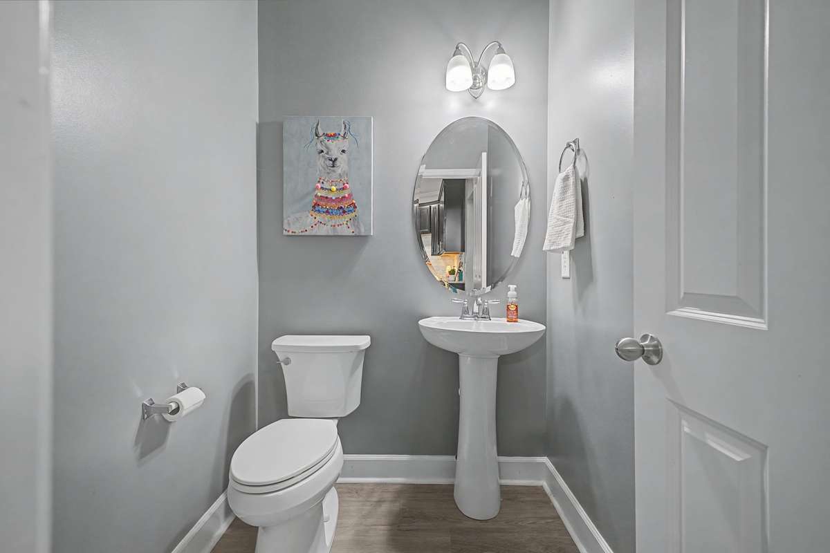 1/2 bath located on the 2nd floor