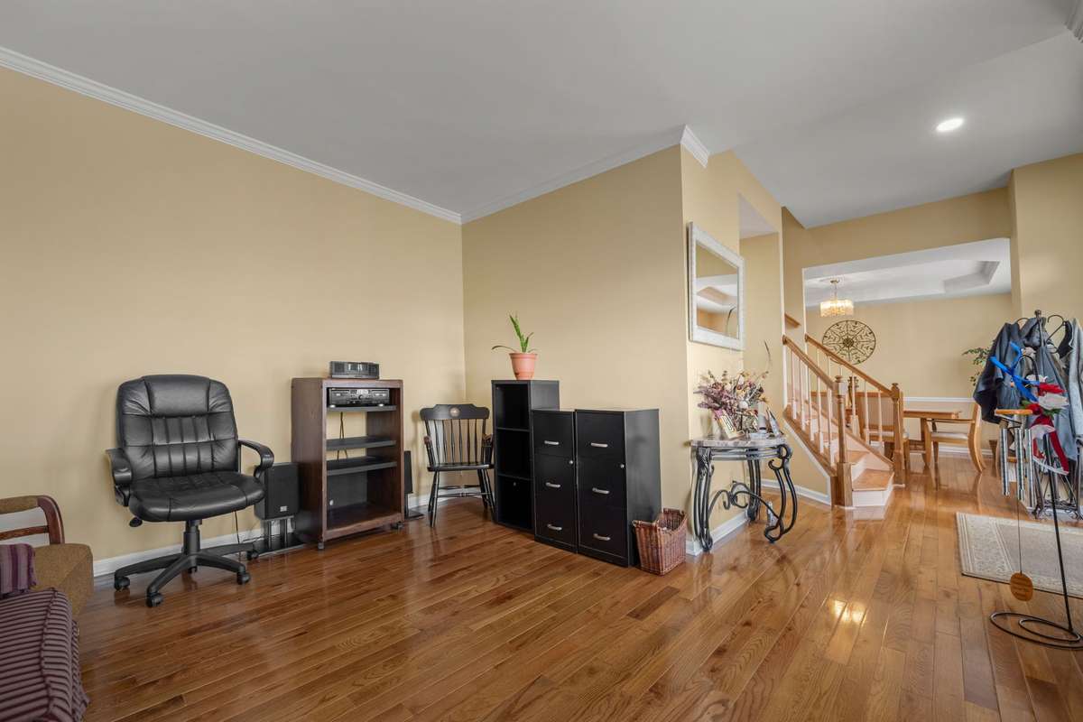Flex space off of foyer. Perfect for a dedicated office or family/media room