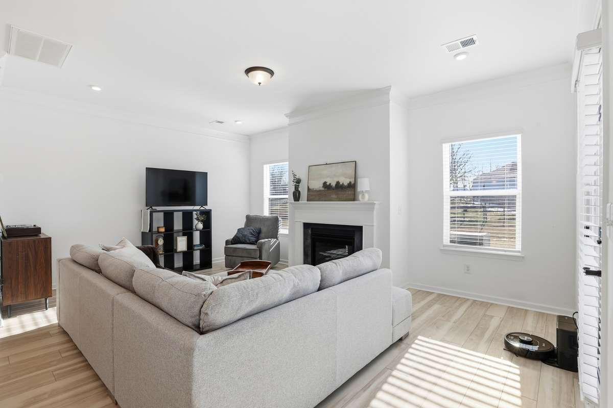 Great room has enough room for all your needs. Gas fireplace too!