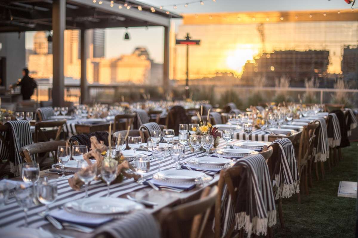 Beautiful outdoor events can be planned a few floors away from your corner unit perched 12 stories above the city