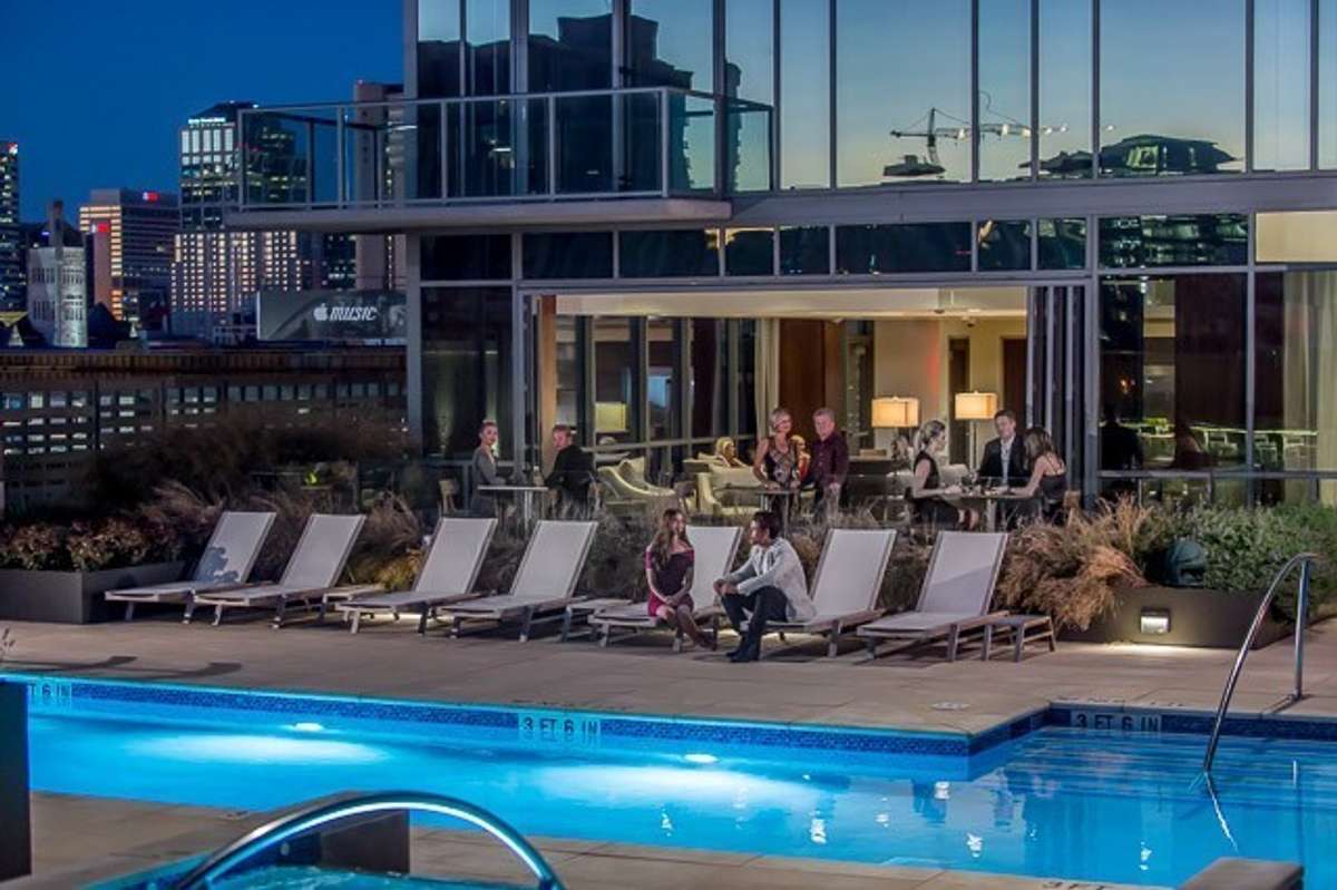 Pool, Hot Tub, Gardens, BBQ areas and Cabanas can be found on the Twelve Twelve amenity deck
