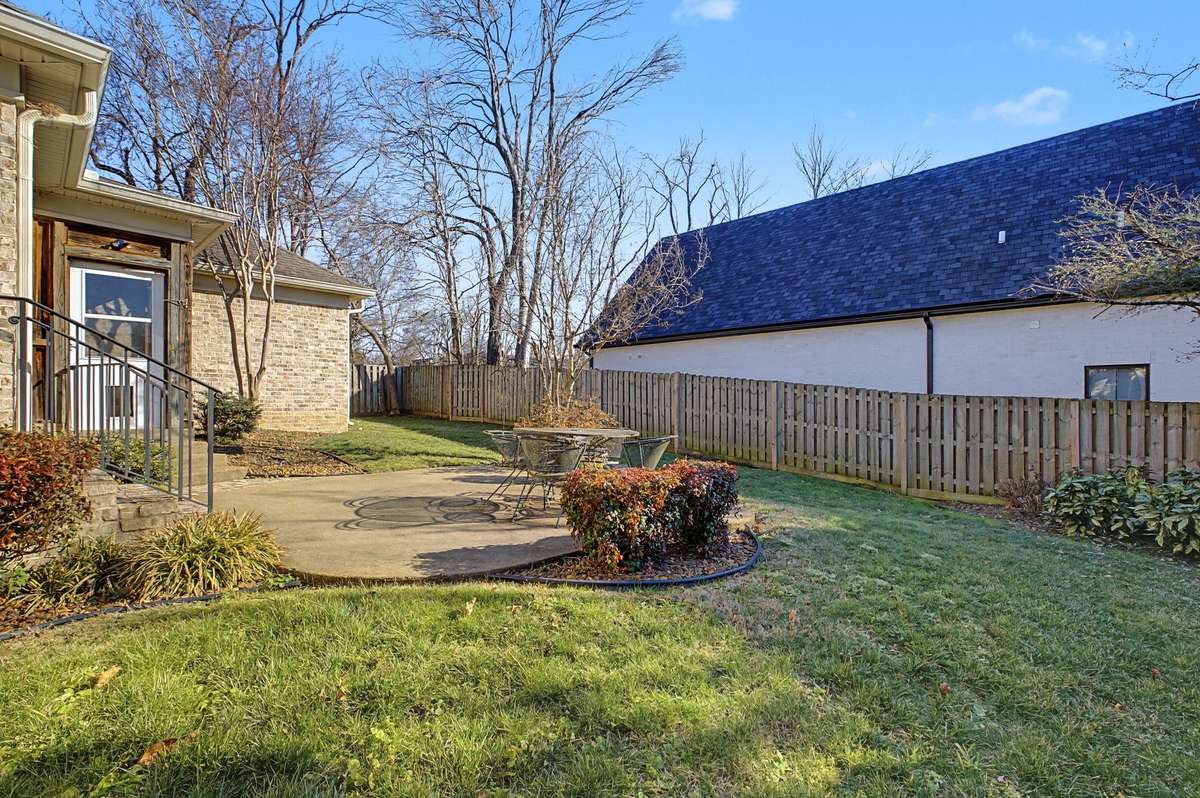 Fully fenced back yard.