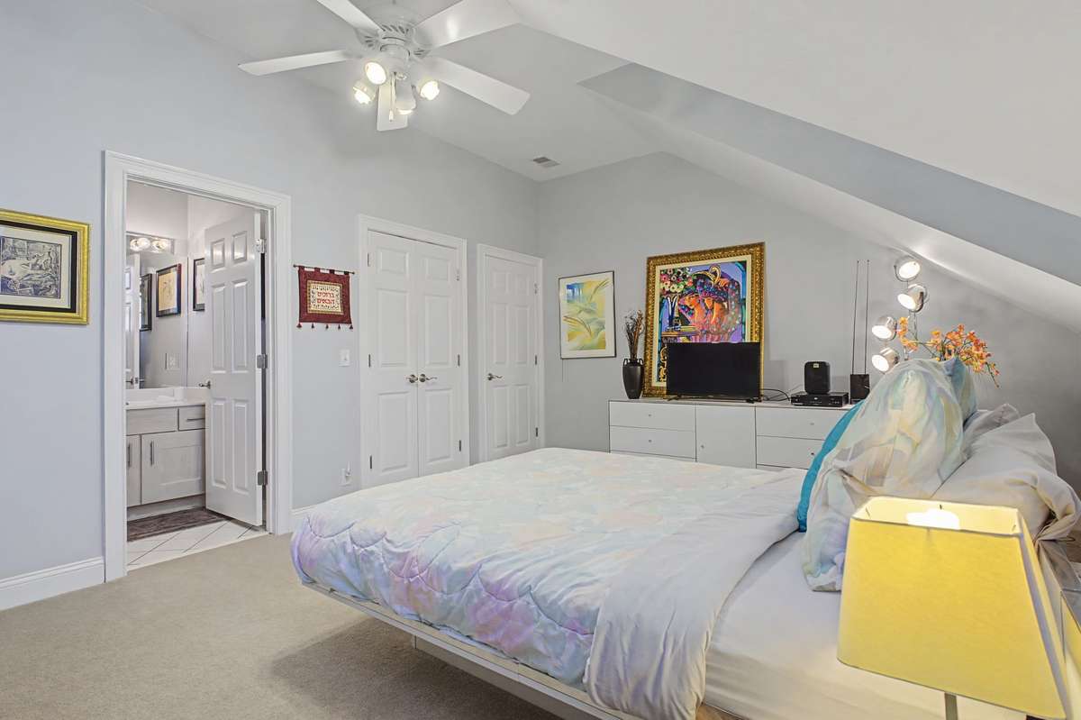 Second floor room set up as guest area.