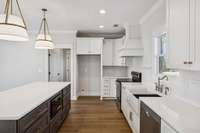 Microwave drawer in the island