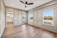 Tons of trim detail in the study/office