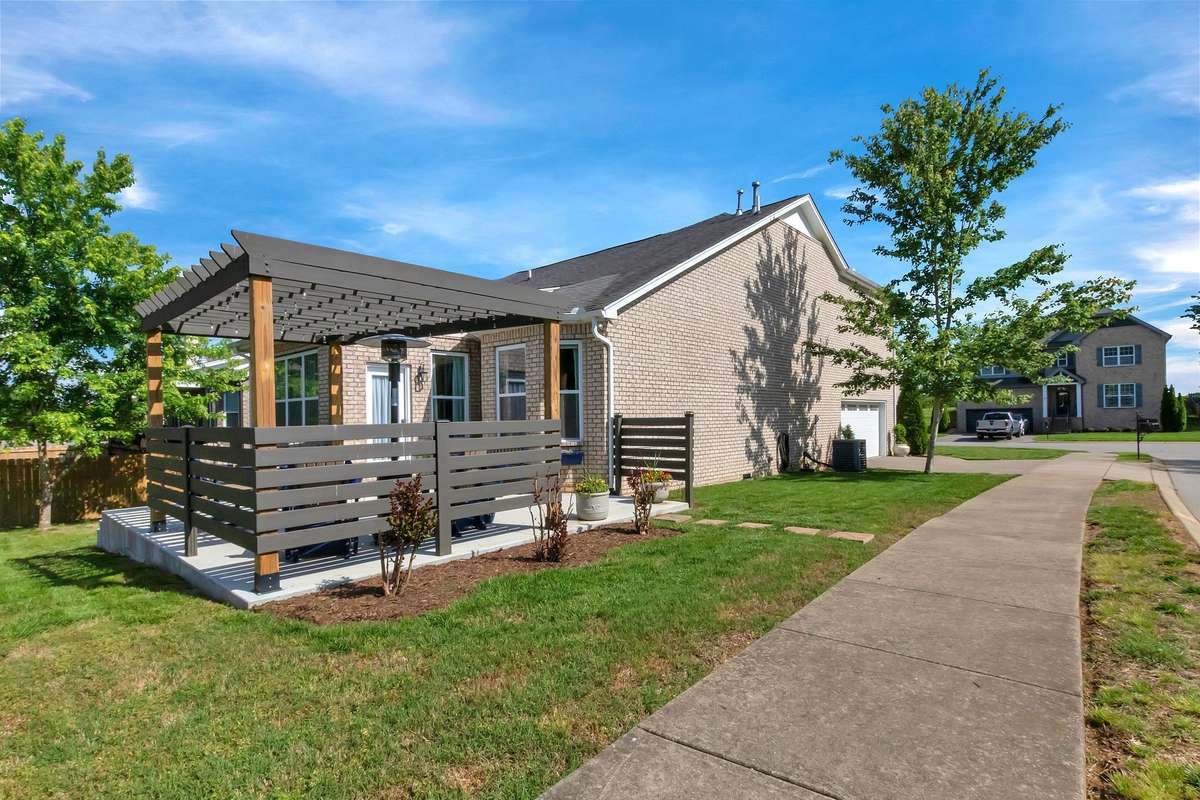 This house is on a tiny cul-de-sac, and it is nestled in the backyard. No worries of cars flying by your patio