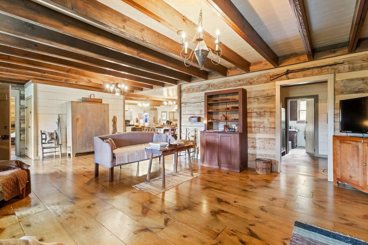The wide pine floors shine and are all throughout the home!