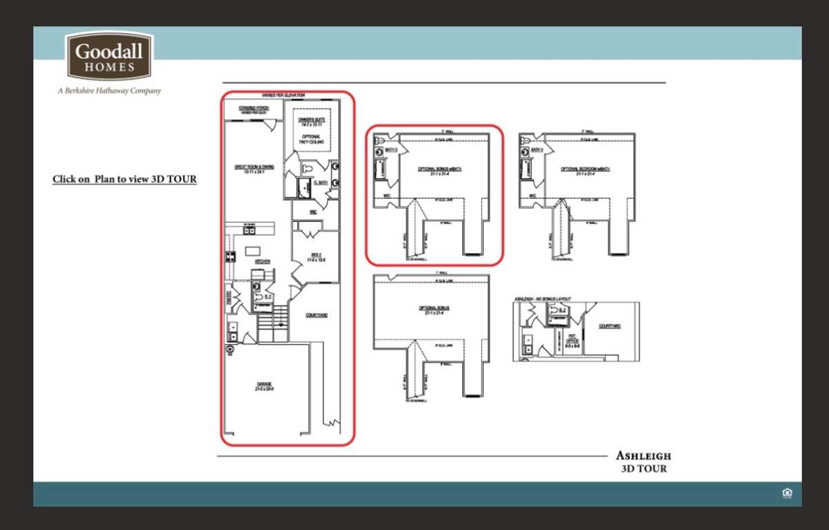 Floor plan is marked in red.