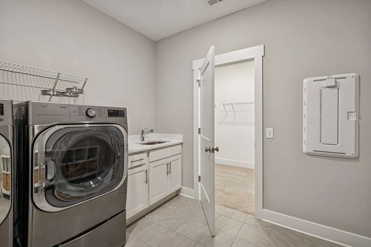Laundry Room Sink, Cabinets & Shelving