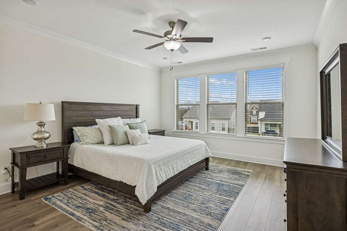 Master Bedroom w/wood Floors Down
