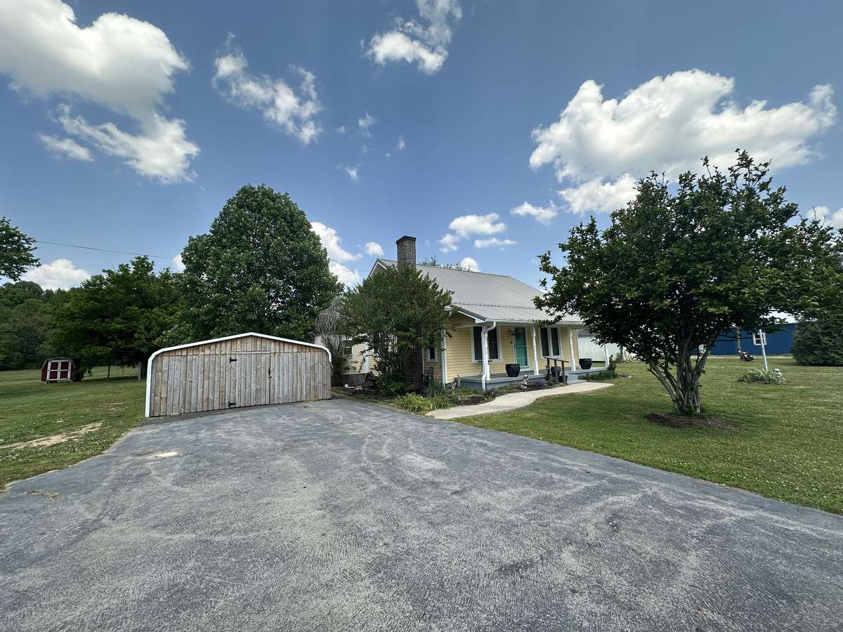 Garage and home from the driveway