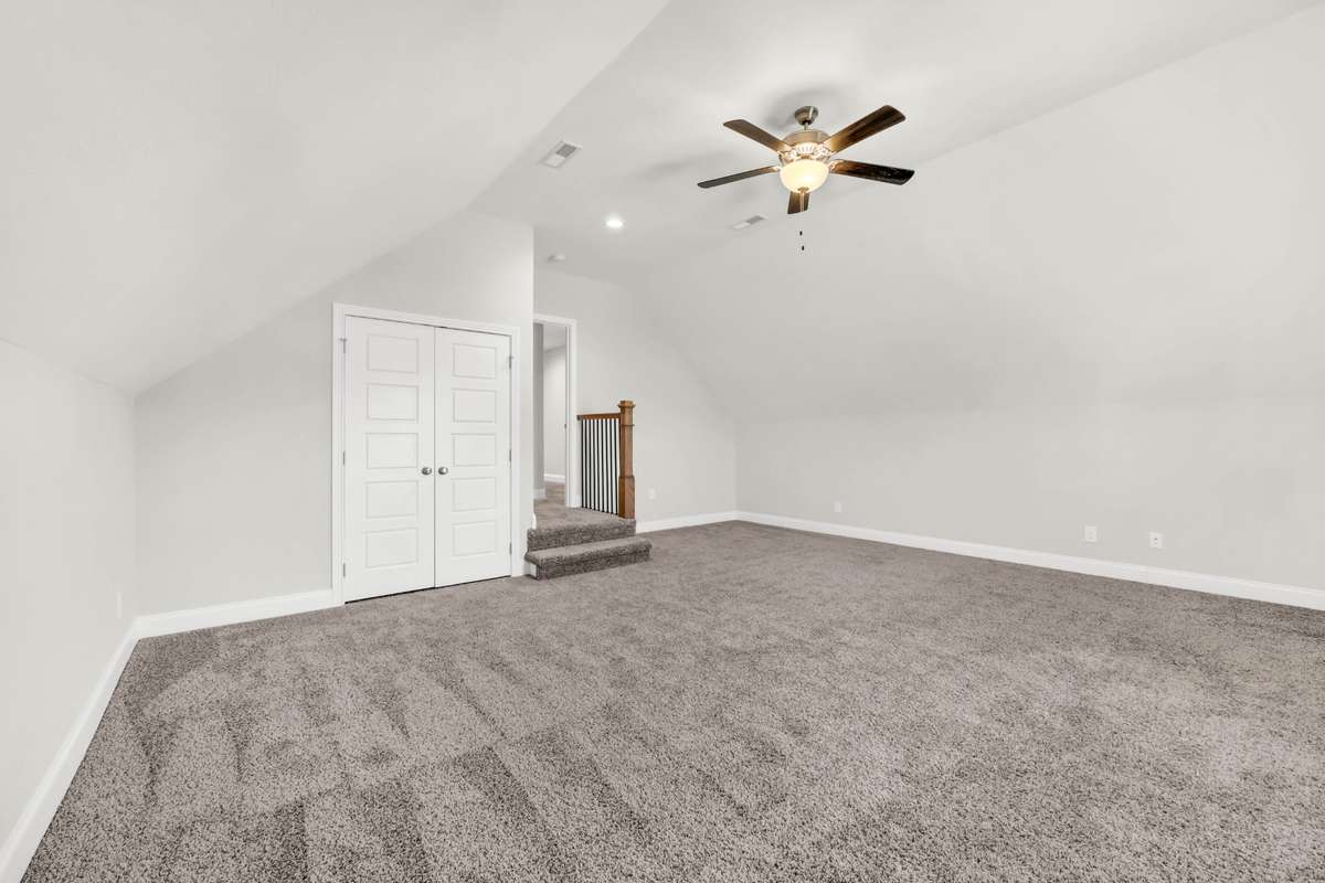 The bonus room has double closets.