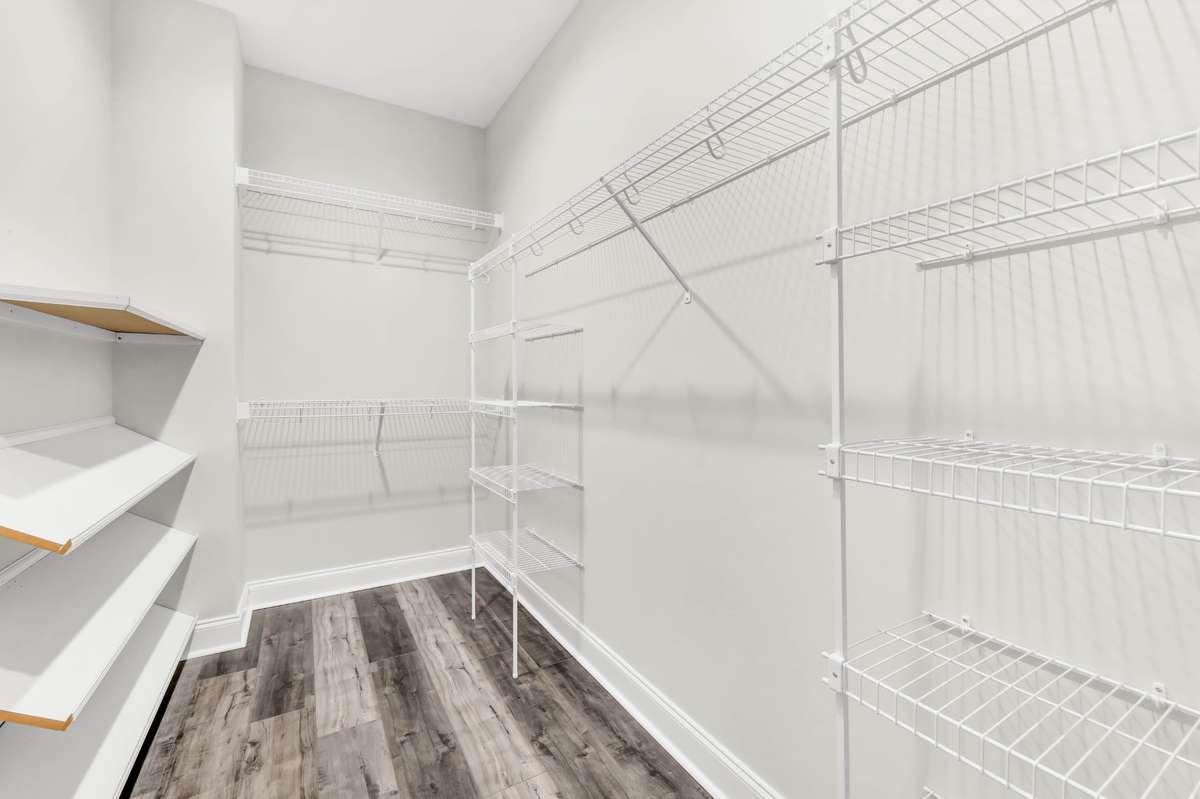 The primary closet is very spacious!