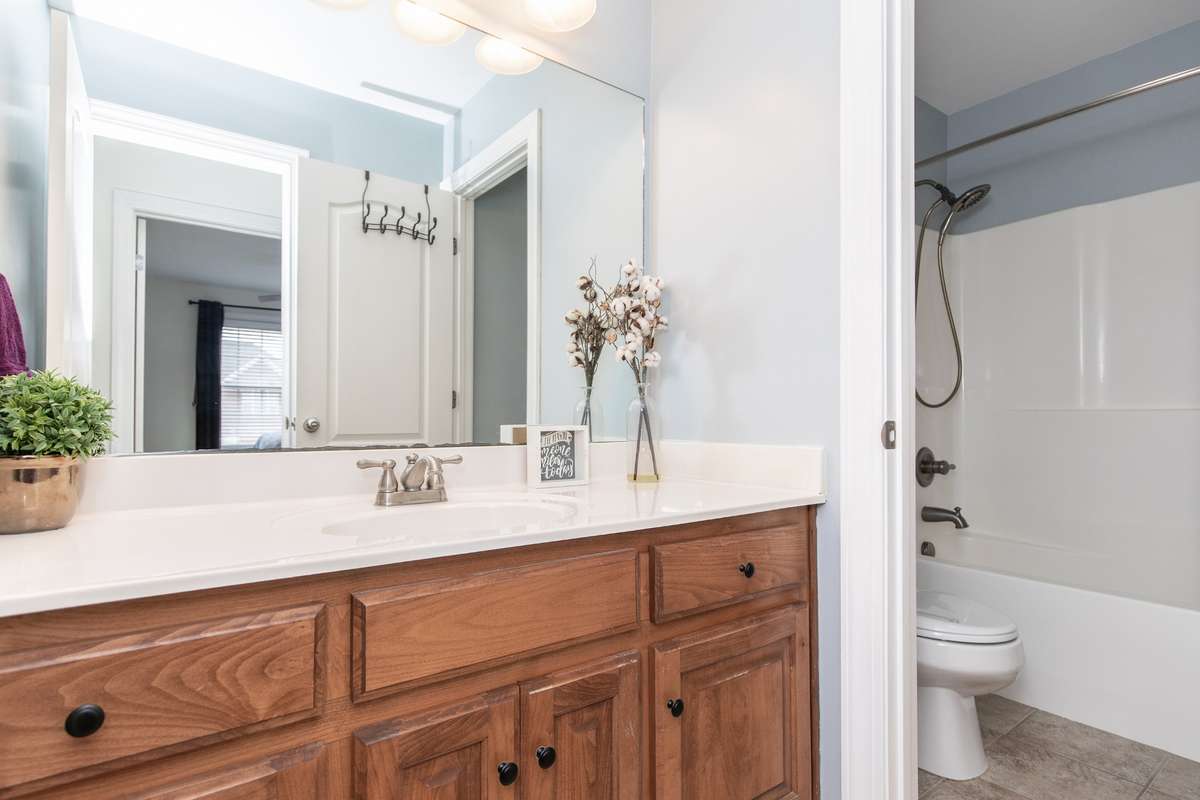 Full bath directly across the hall from bed 2