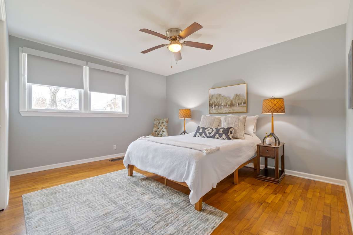 The front bedroom feels open and roomy.