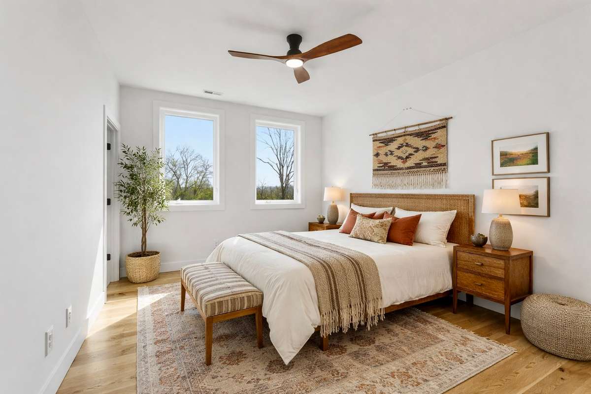 Bedroom 2: Spacious, light-filled bedrooms with calming finishes and oversized windows connecting you to the outdoors.