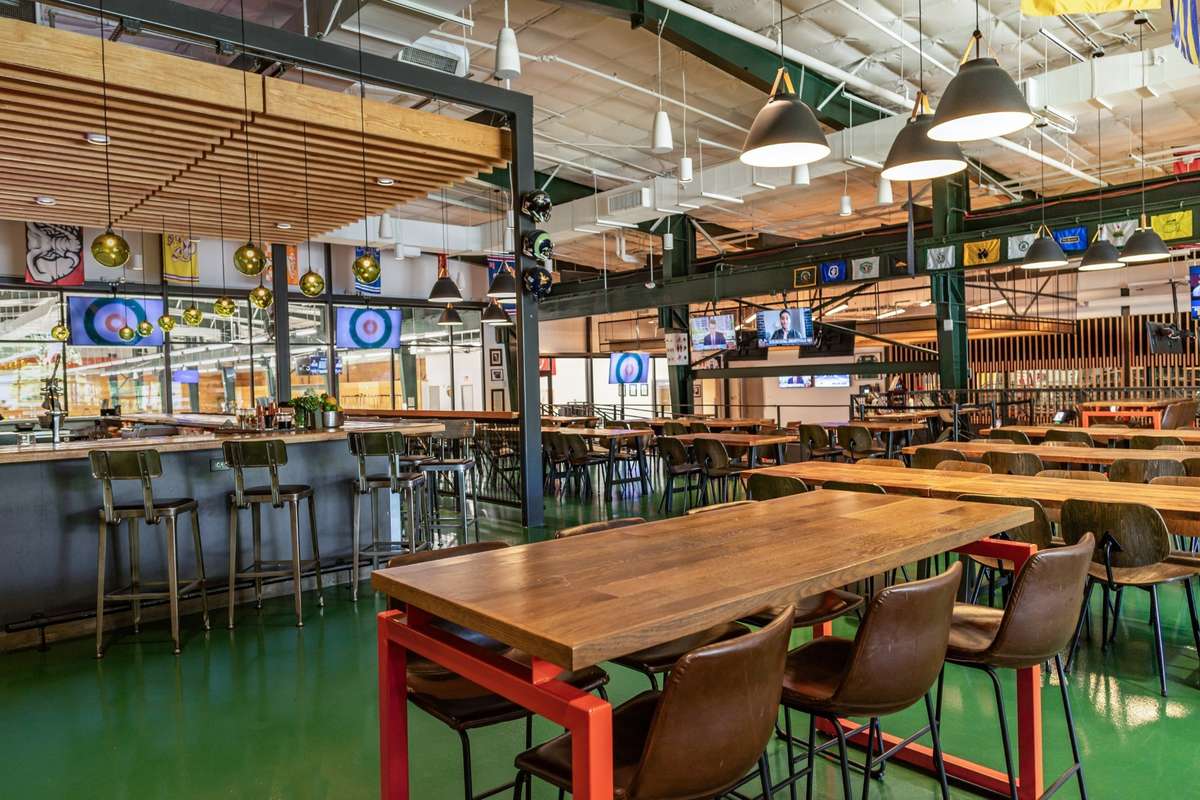 Tee Line, one of Nashville's most interesting entertainment venues, is only 5 blocks away from these Airbnbs.