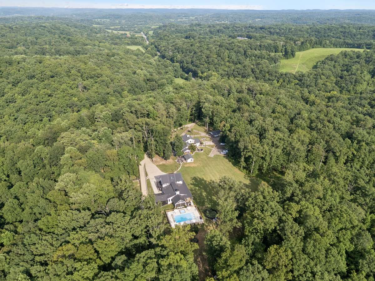 Aerial View of the family compound.  Great Views!!