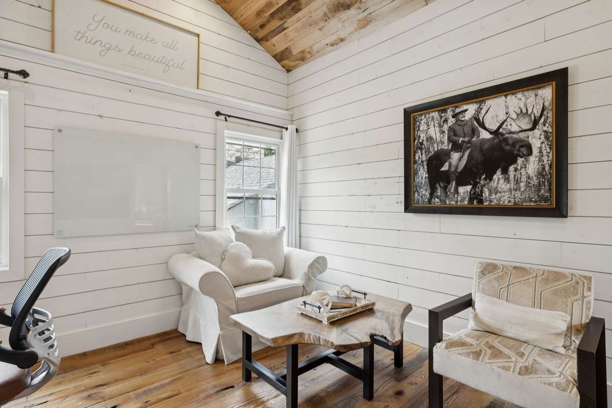 Large office area located off of the master suite upstairs.