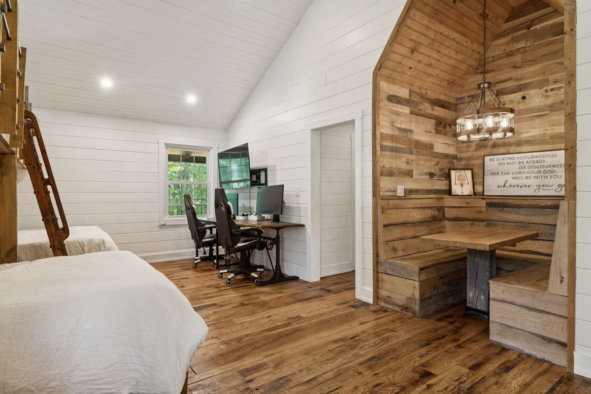 Another view of Bedroom 2 with study area built into the space.