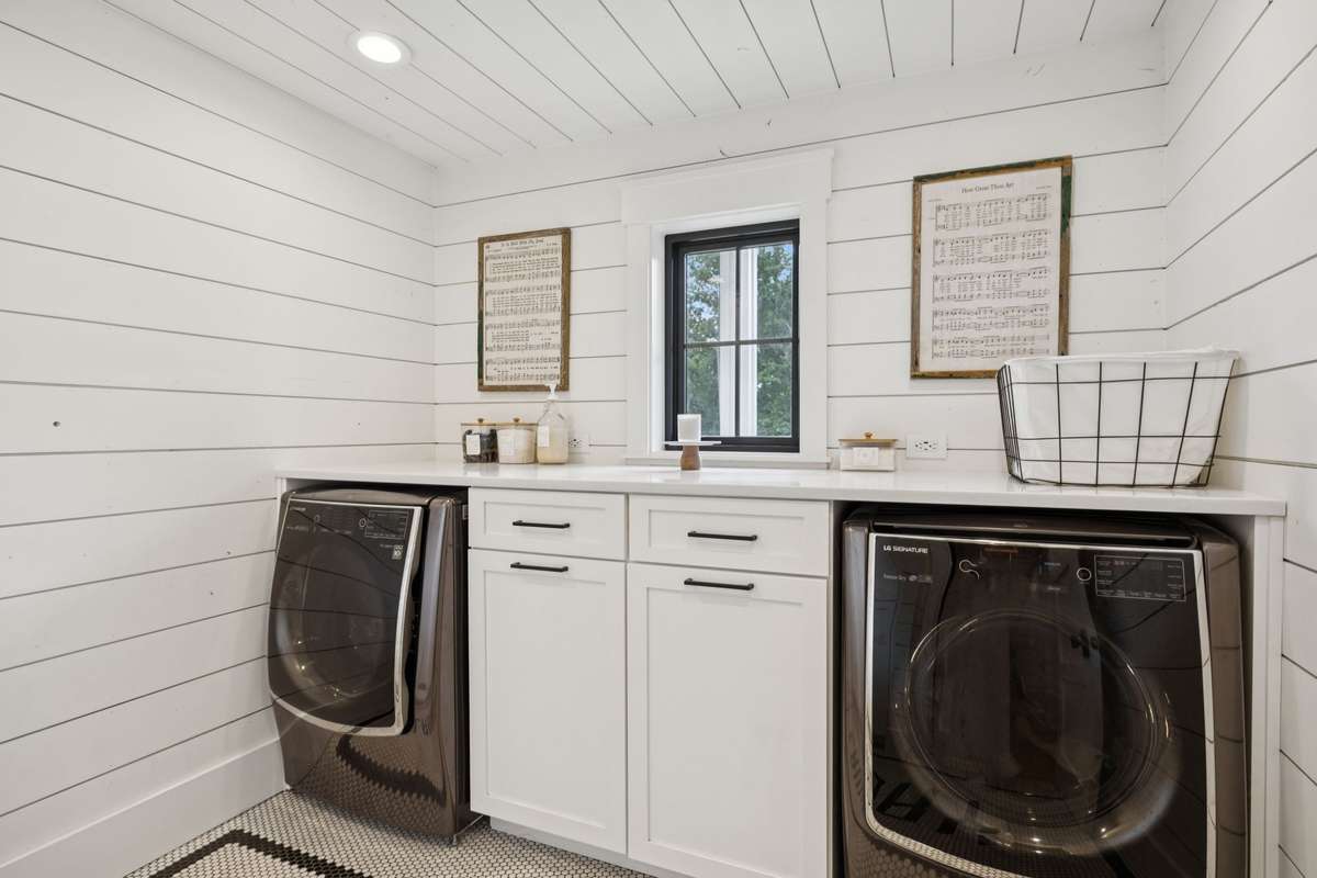 Laundry room on the main level.