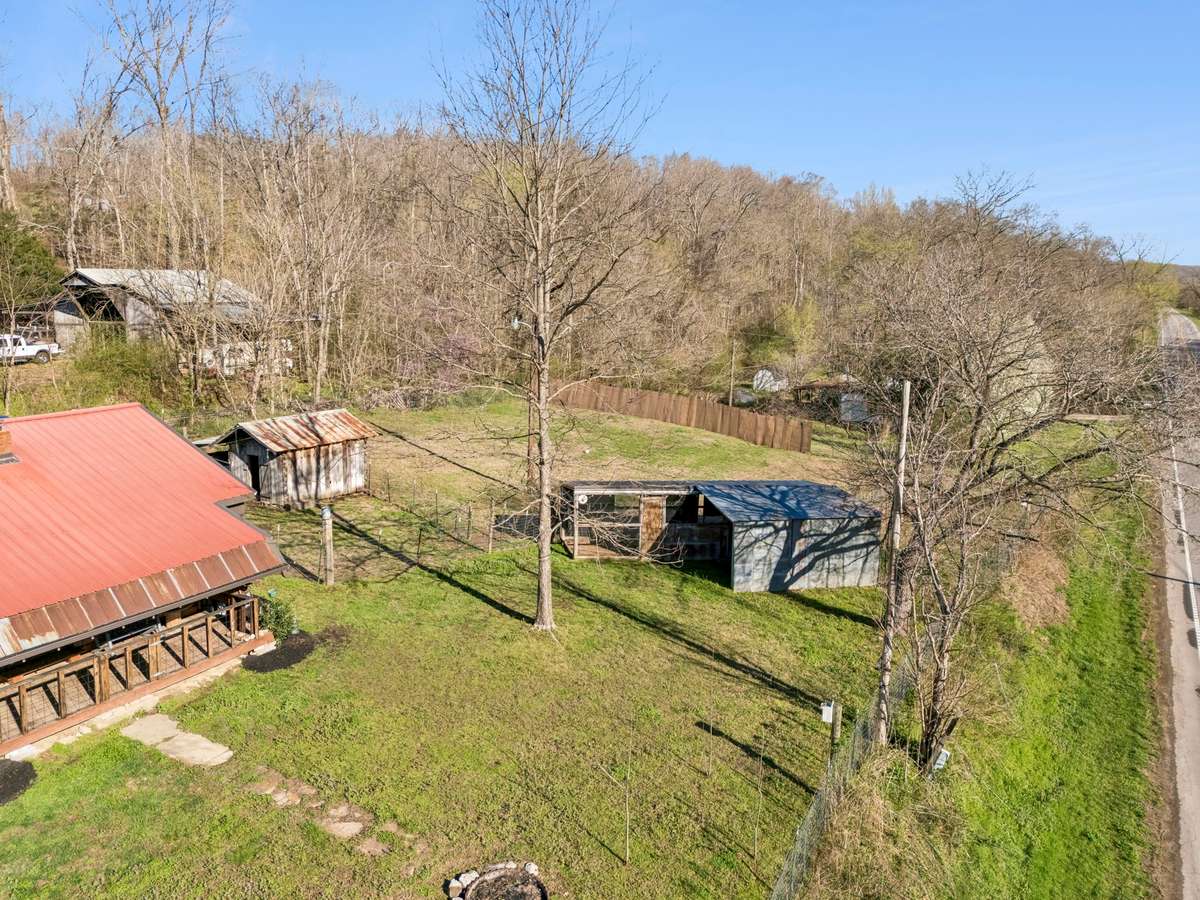 Additional paddock with outbuildings for the animals.