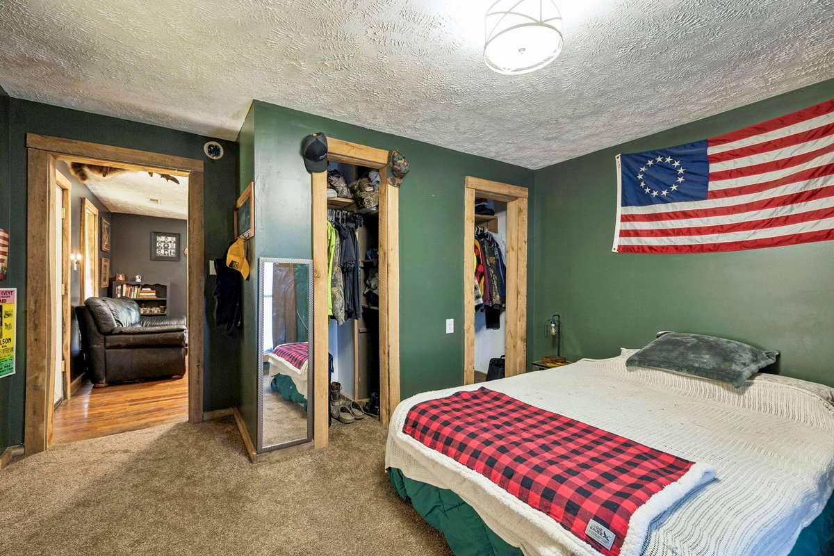 Primary bedroom with 2 closets.