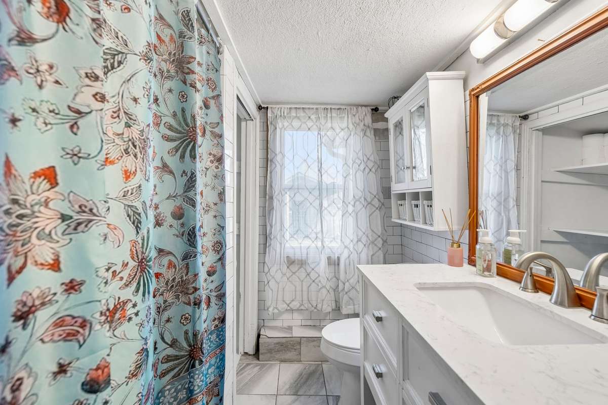 Full bathroom renovated / updated 2-3 years ago. Tub / shower combo, single vanity.