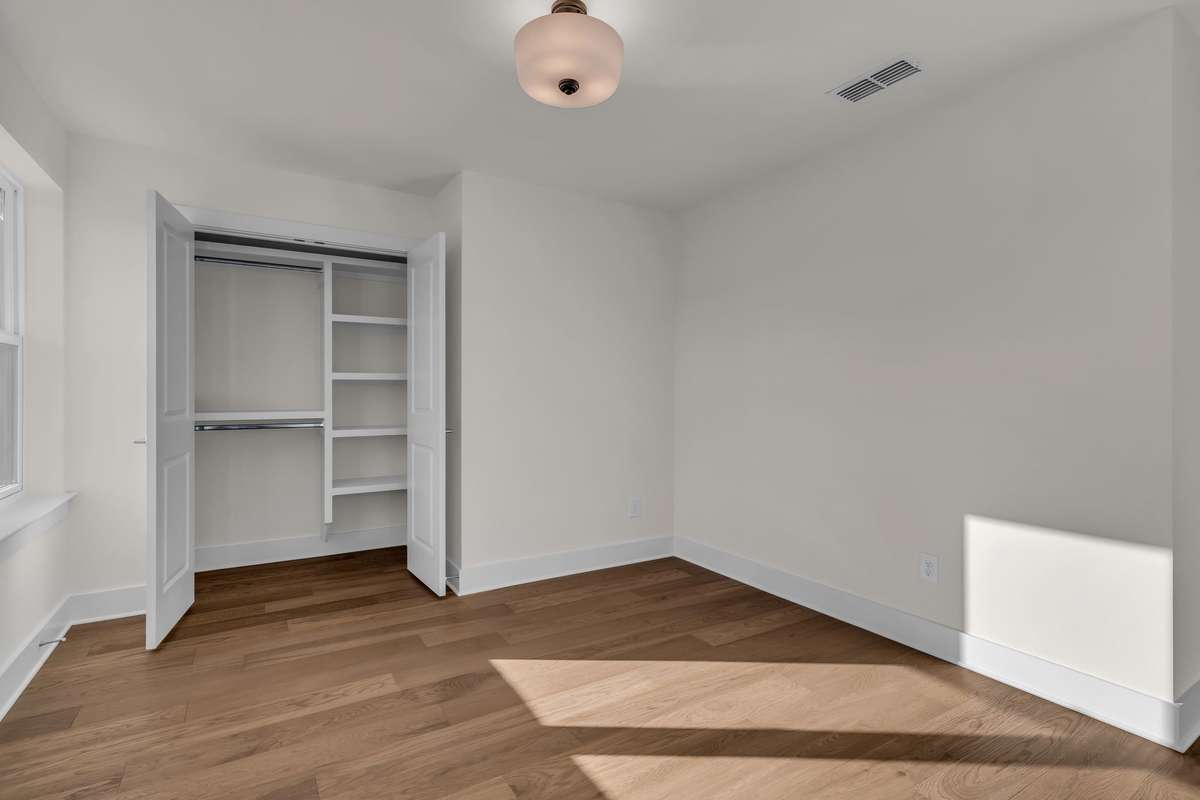 Custom closets throughout the home.