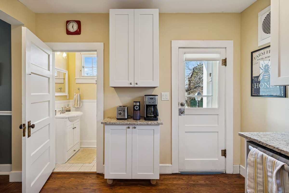half bath just off the kitchen