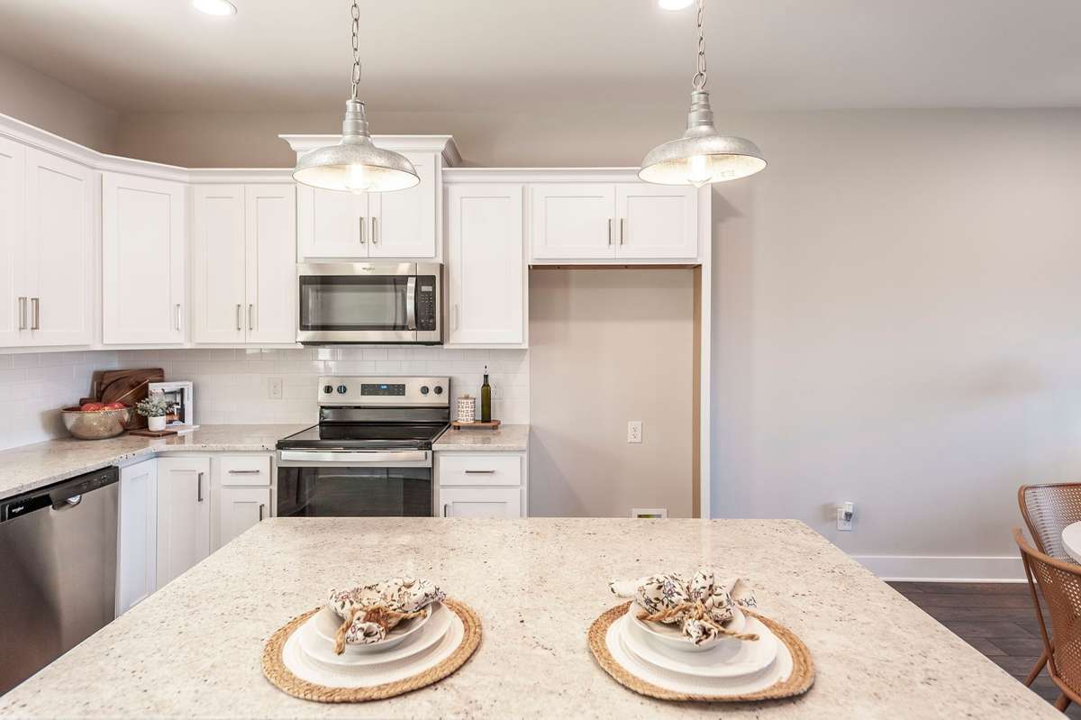The granite countertops are a great accent for this space.