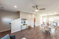 The open plan makes this unit a blank canvas to set it up for your needs.