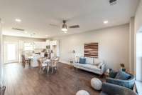 Inside you'll find an open floorplan with modern finishes.