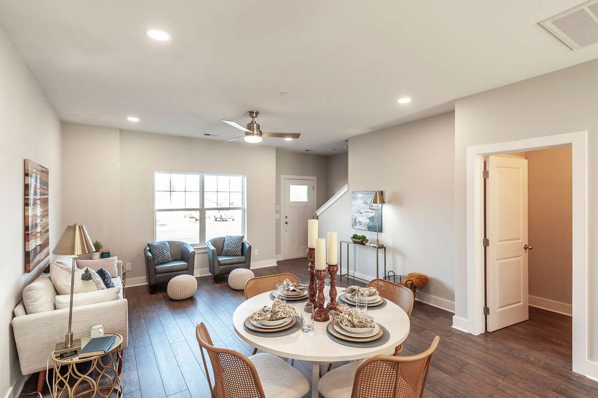 The half bath on the main level is very convenient for guests and day to day living.