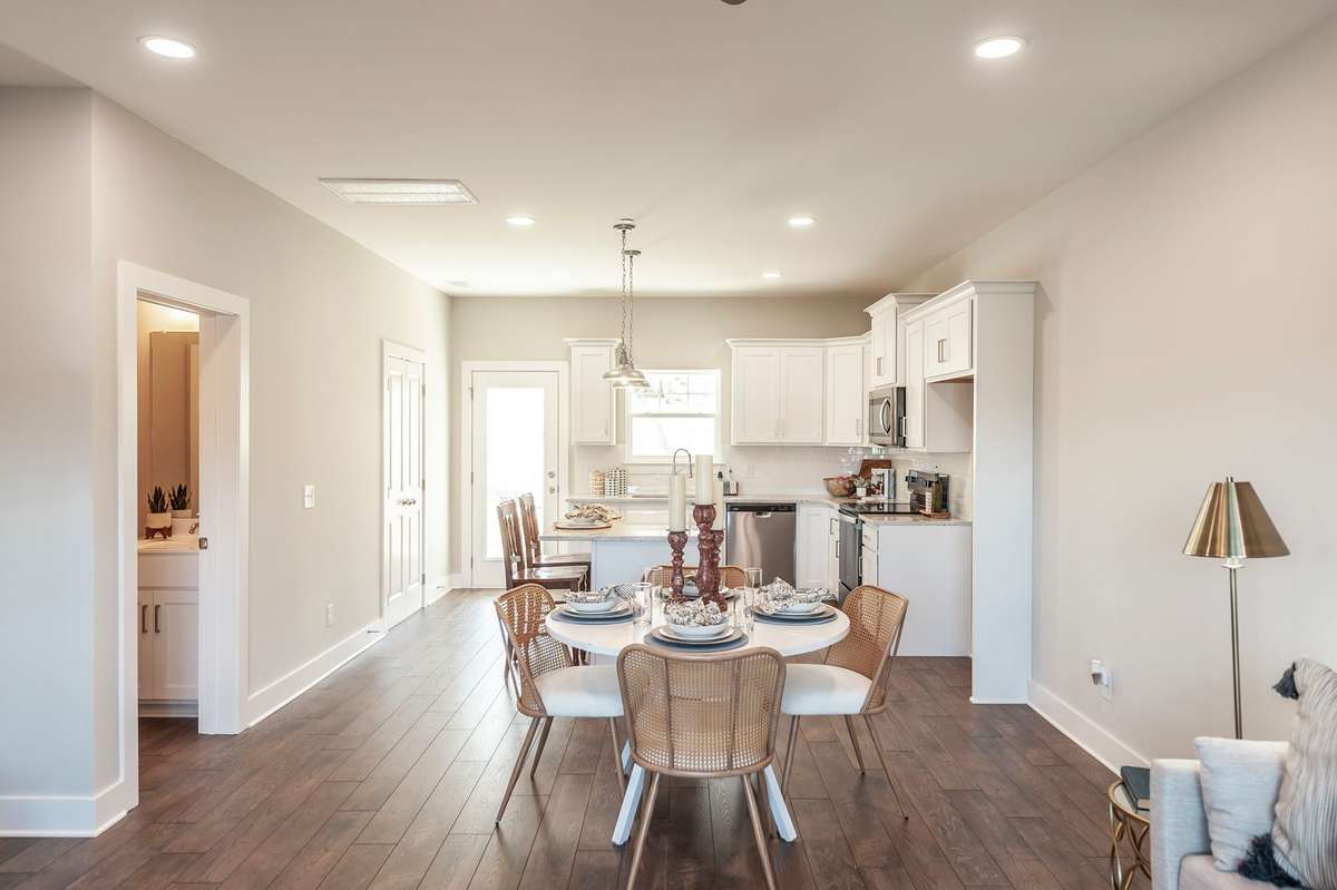 There is a plenty of room for a dining area in this space.