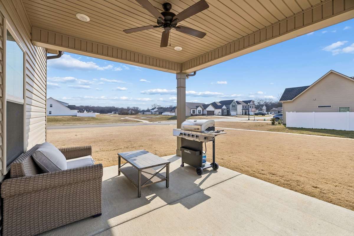 Your covered back porch is complete with recessed lighting and a ceiling fan! 501 Ruby Cate Way, Murfreesboro, TN 37128