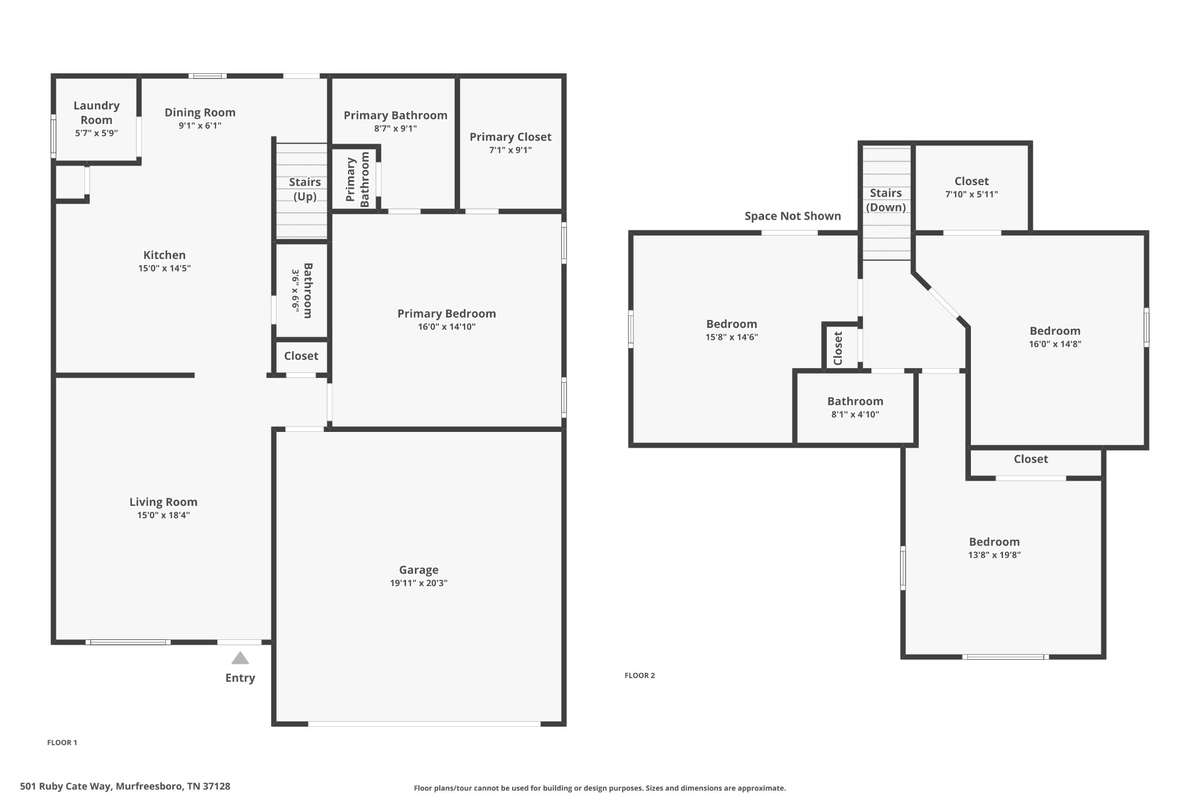 Upper and lower floorplan-501 Ruby Cate Way, Murfreesboro, TN 37128