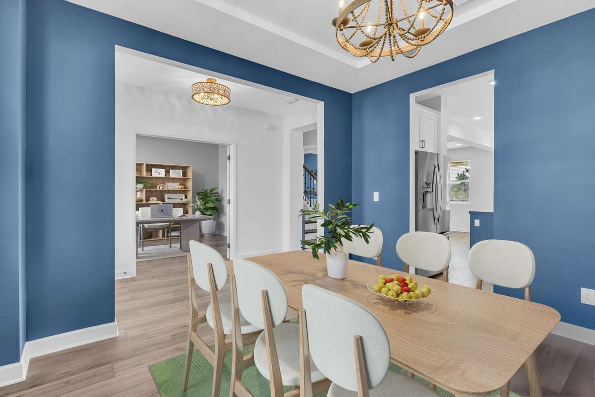 Formal dining room virtually staged