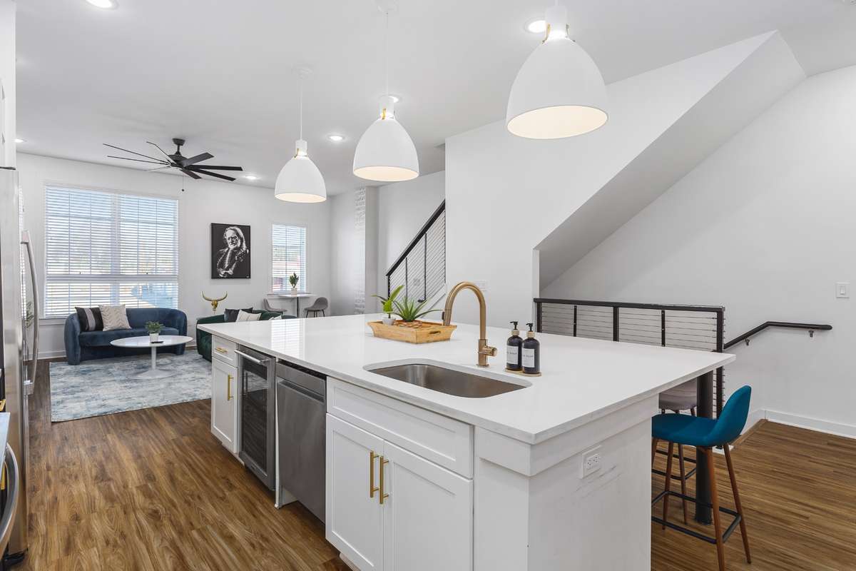 Kitchen is set up perfectly for a large group. Kitchen counter will seat 12!
