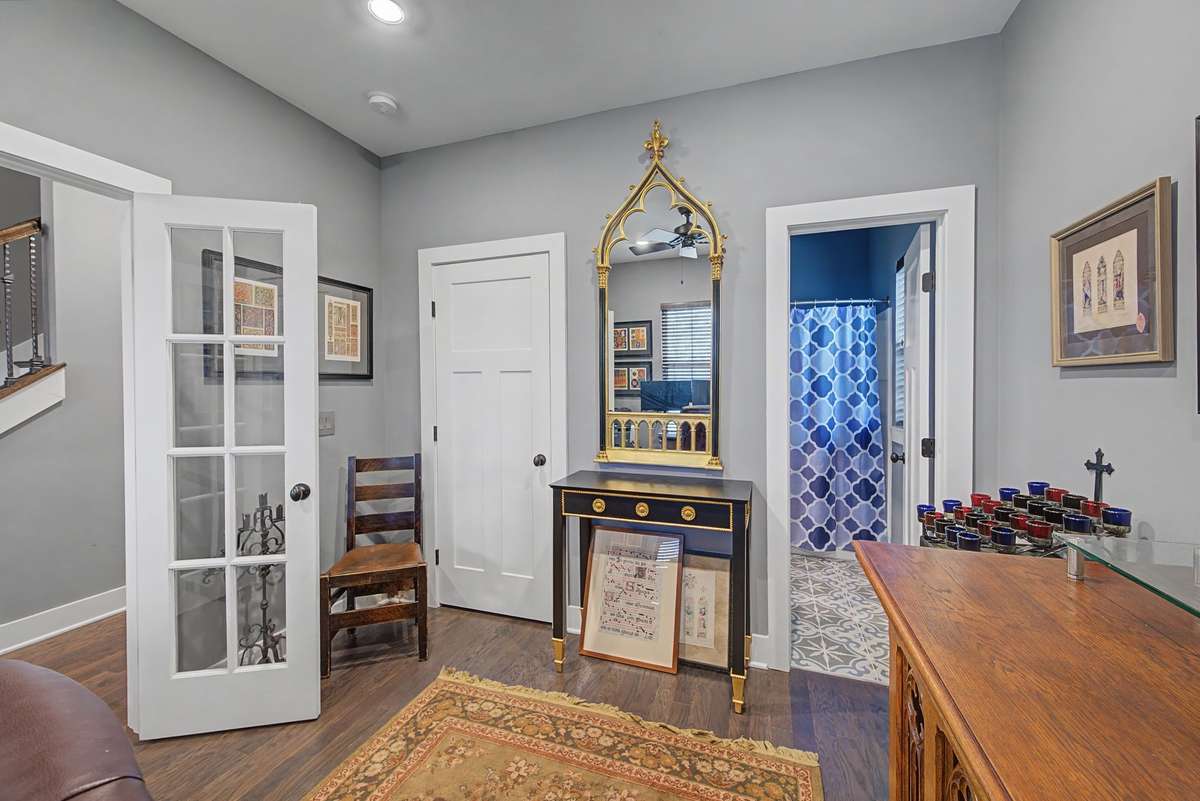 Downstairs bedroom being used as and office. Full bathroom with 2 entrances into the 3 full bathroom.