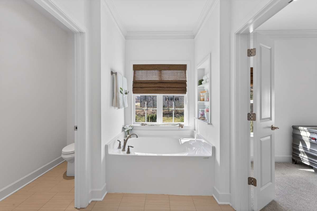 Soaker Tub and Water Closet in Primary Bath