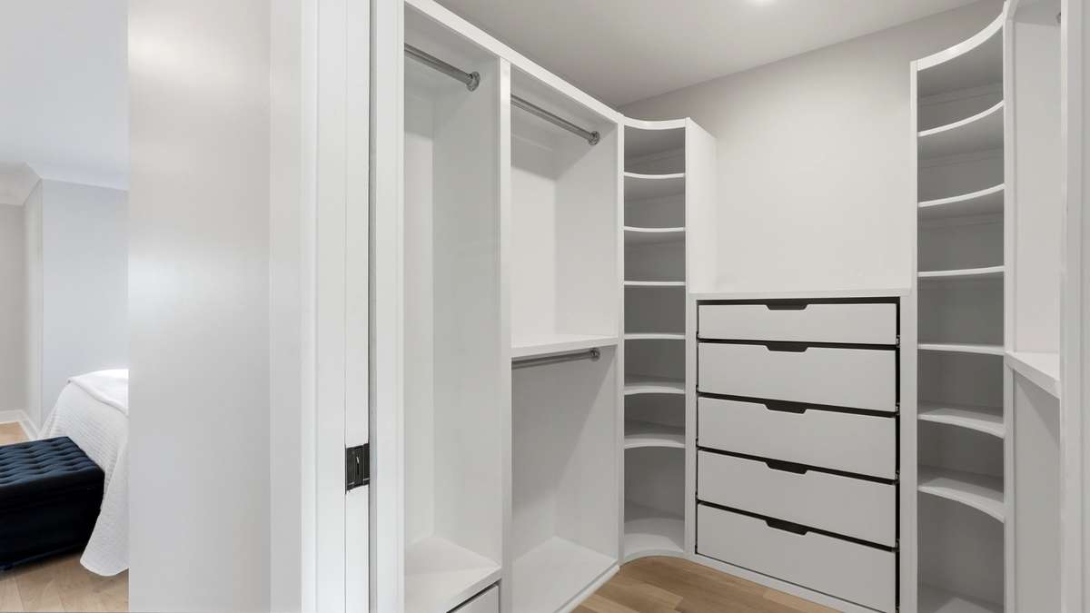 Large double walk in closets, primary bedroom
